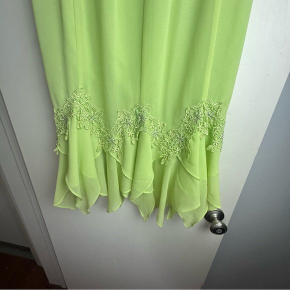 Vintage Y2K Grunge Fairy Embroidered Rhinestone Trim Asymmetrical Hem Skirt M-L - Picture 7 of 16